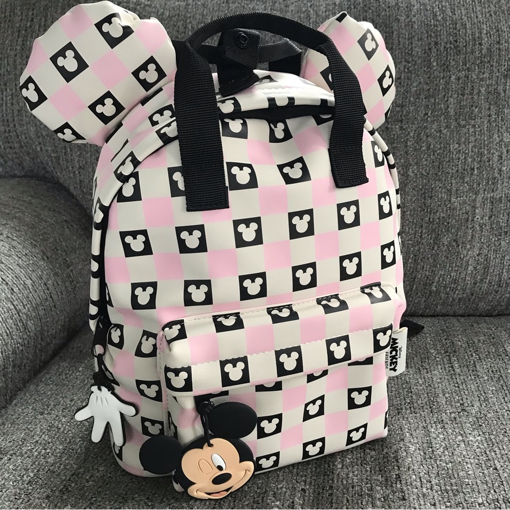 Disney ZARA Mickey Mouse ears mini backpack pink black